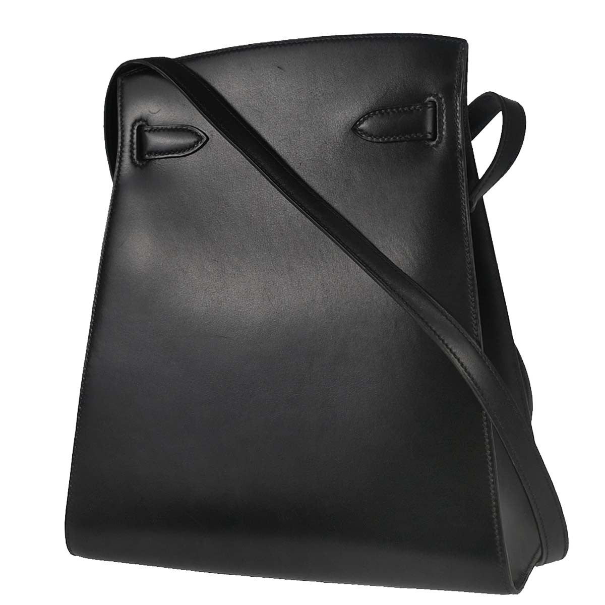 Hermes Kelly Sport Box Calf Black Leather Shoulder Bag Bag (Pre-Owned)