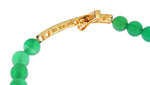 Nialaya Jade Stone Gold CZ Cross 925 Silver Women's Bracelet