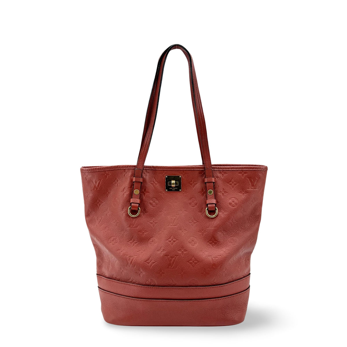 Louis Vuitton Citadine Monogram Empreinte Leather Red Leather Handbag (Pre-Owned)