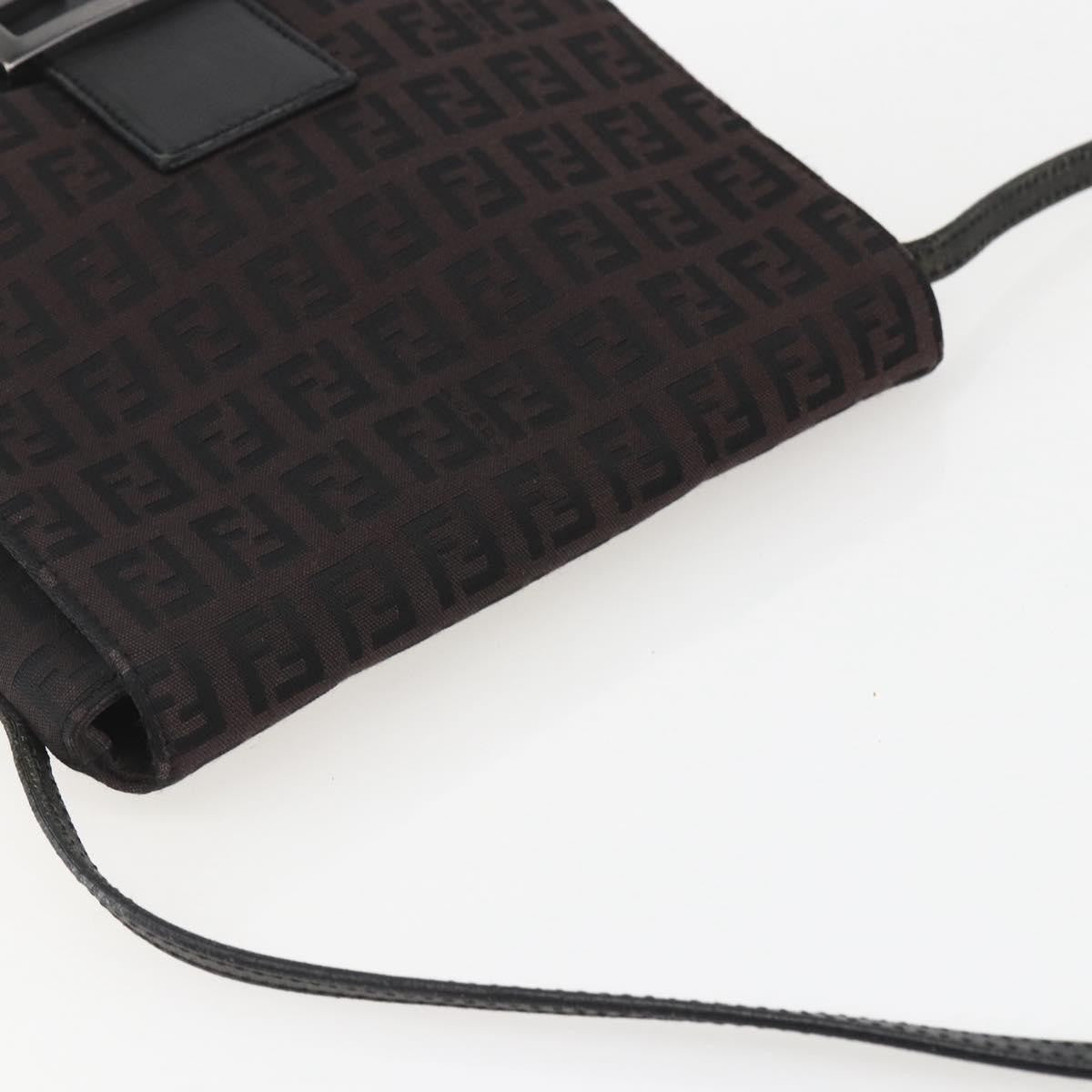 Fendi Vintage Flap Zucchino Canvas Brown Canvas Shoulder Bag Bag (Pre-Owned)