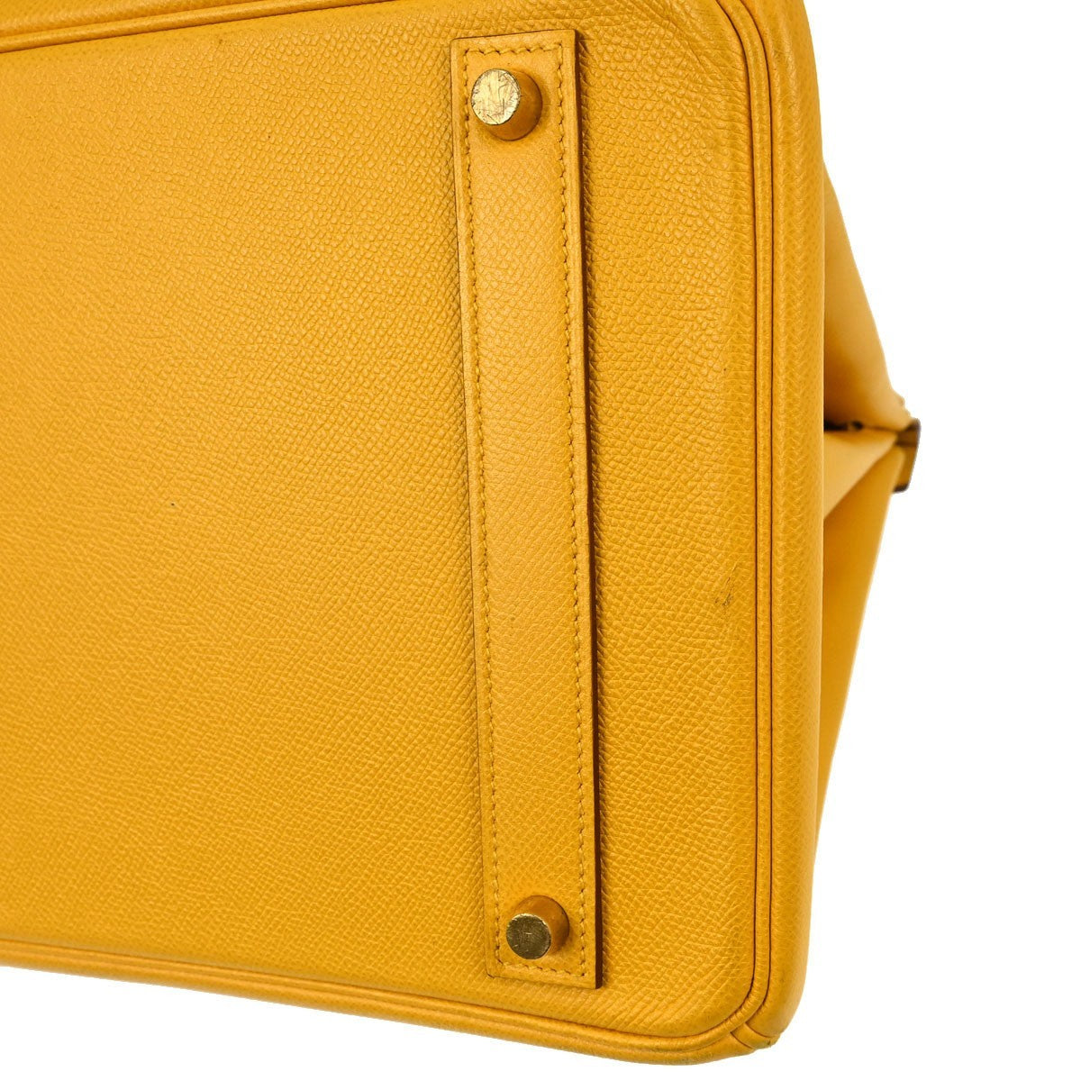 Hermes Birkin Yellow Courchevel With Gold Hardware Yellow Calfskin Handbag (Pre-Owned)