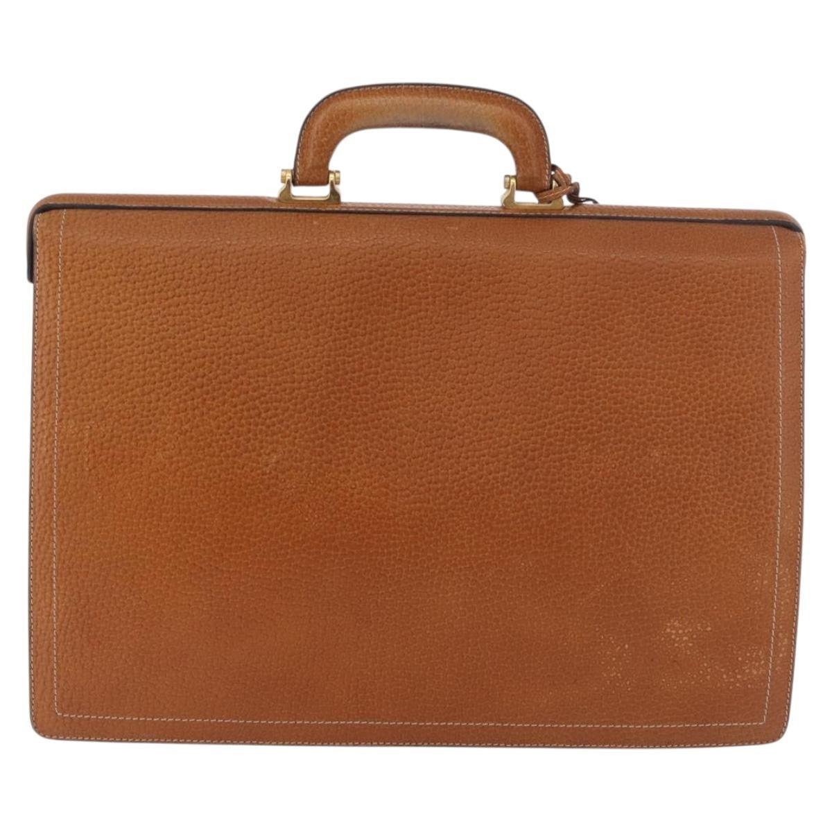 Loewe Anagram Business Leather Brown Leather Briefcase Bag (Pre-Owned)