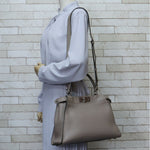 Fendi Peekaboo Grey Pony-Style Calfskin Shopper Bag (Pre-Owned)