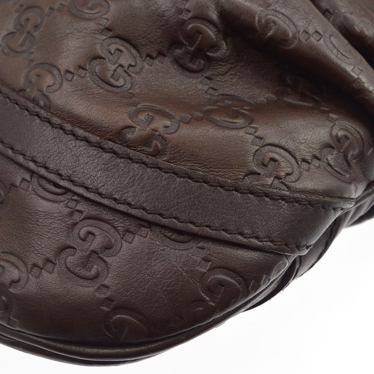 Gucci D Ring Messenger Guccissima Leather Brown Leather Shoulder Bag Bag (Pre-Owned)