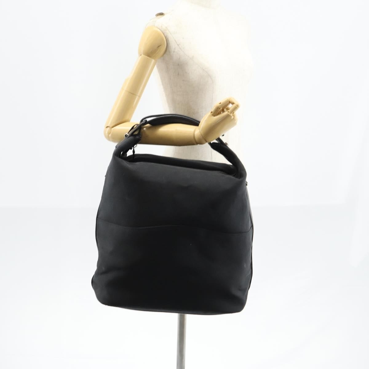 Gucci Vanity Tote Canvas Black Canvas Handbag (Pre-Owned)
