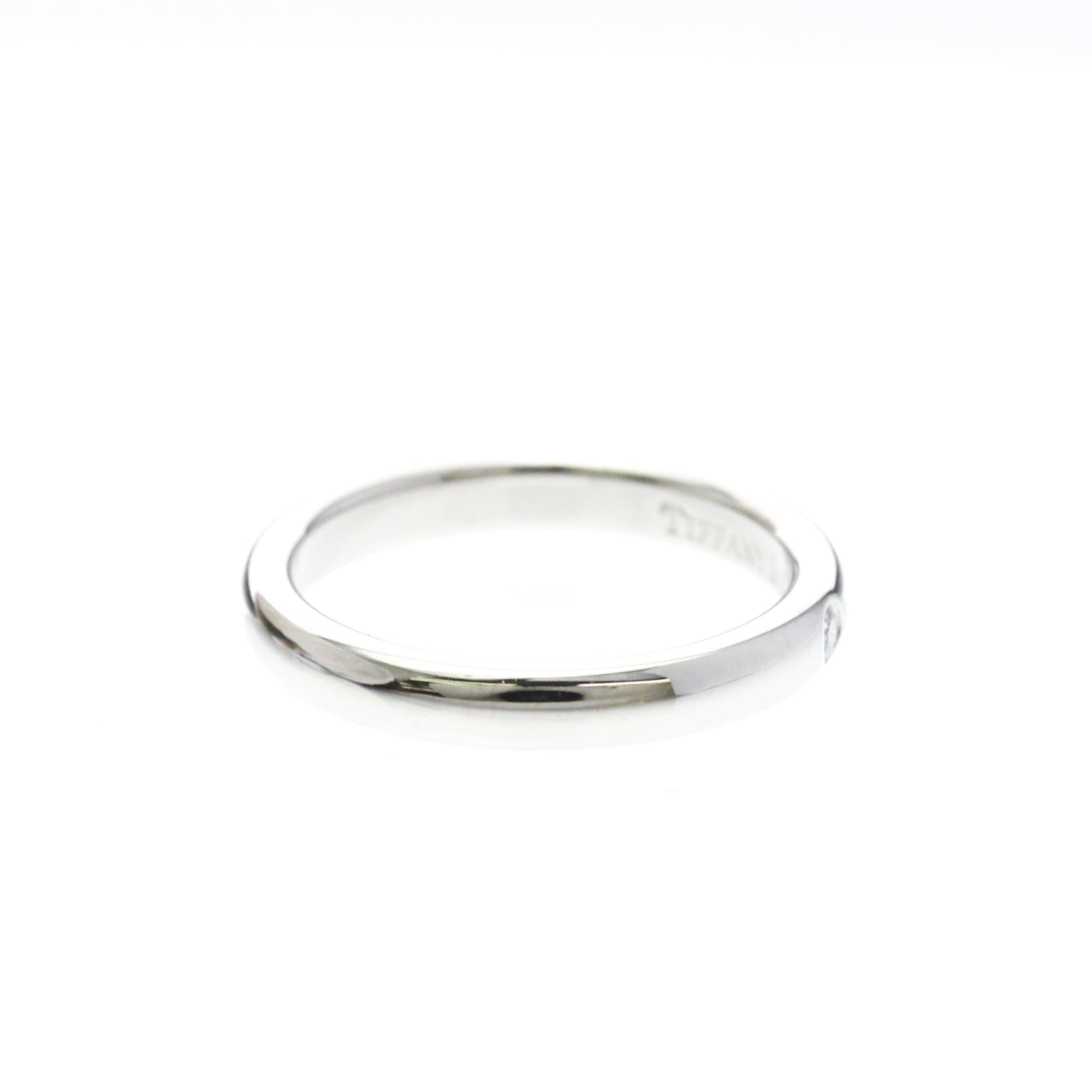 Tiffany & Co. Elsa Peretti 1 Diamond Stacking Band 950 Platinum With Diamond Silver Platinum Ring Jewelry (Pre-Owned)