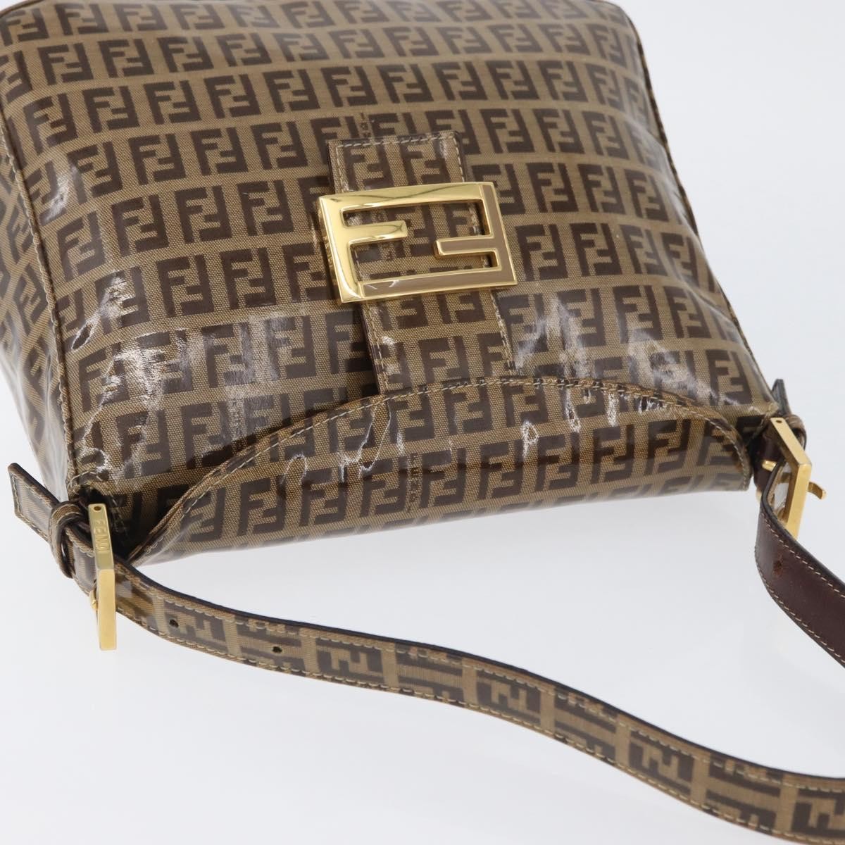 Fendi Mamma Baguette Zucchino Canvas Beige Canvas Shoulder Bag Bag (Pre-Owned)