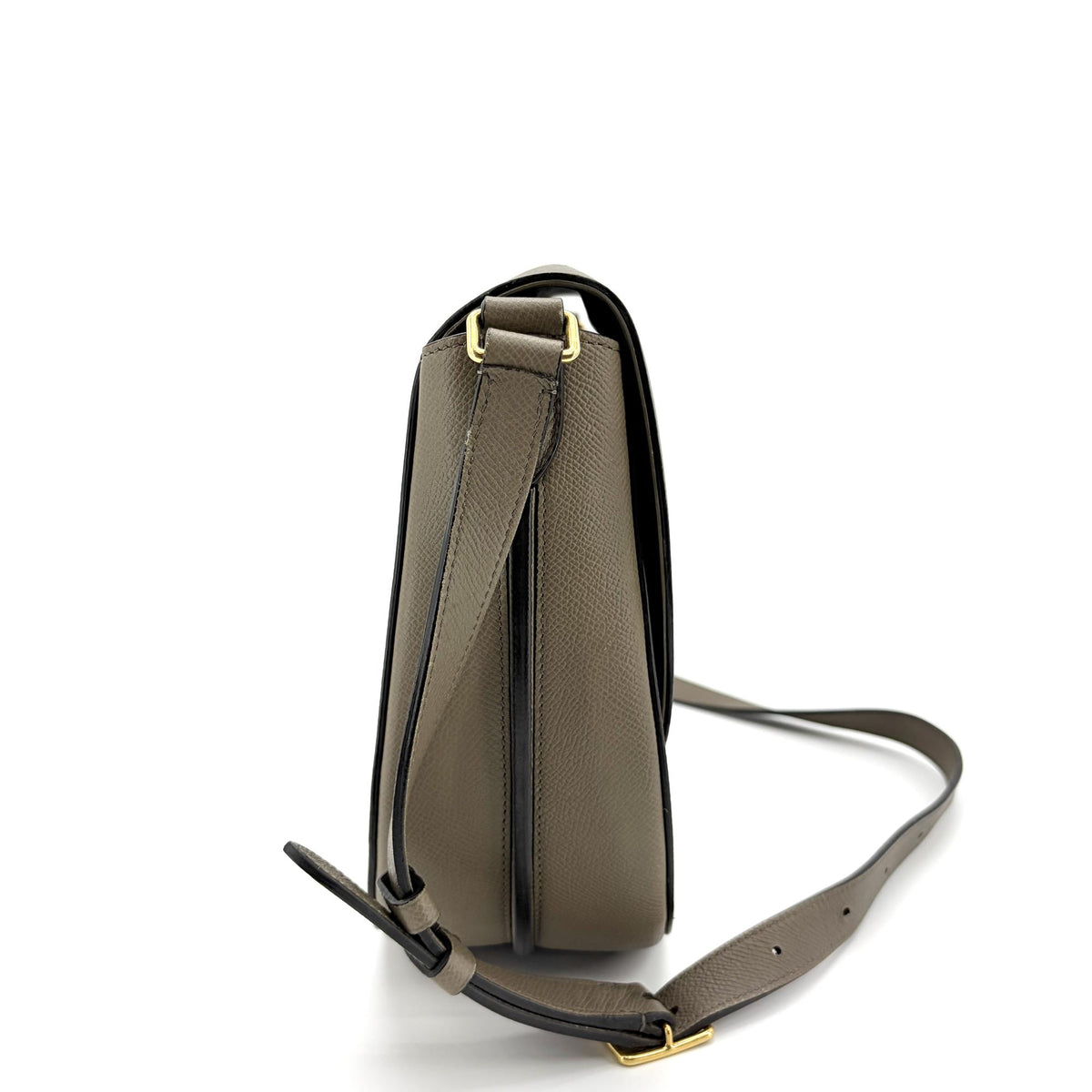Celine Trotteur Grainy Leather Beige Calfskin Crossbody Bag Bag (Pre-Owned)