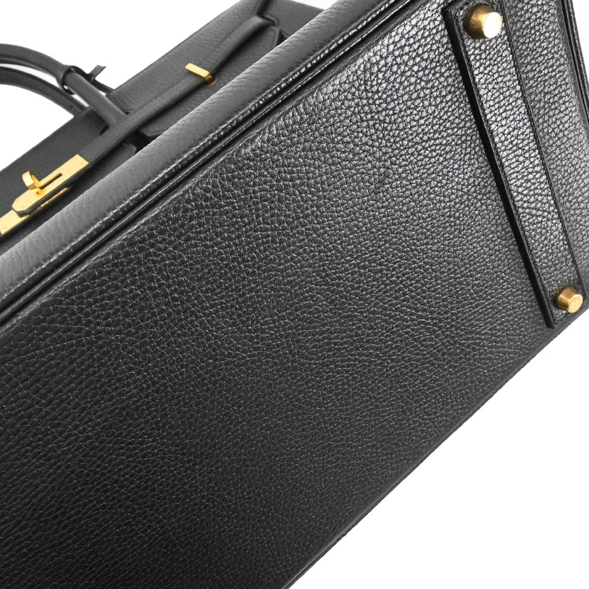 Hermes Birkin Black Ardennes With Gold Hardware Black Leather Handbag (Pre-Owned)