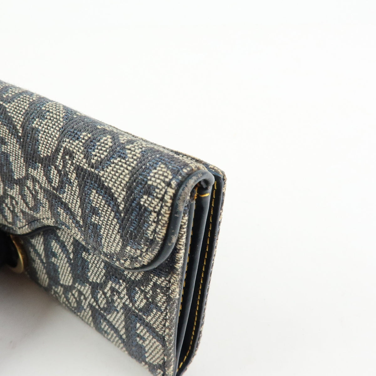 Christian Dior Saddle Lotus Oblique Canvas Navy Canvas Wallets Accessory (Pre-Owned)