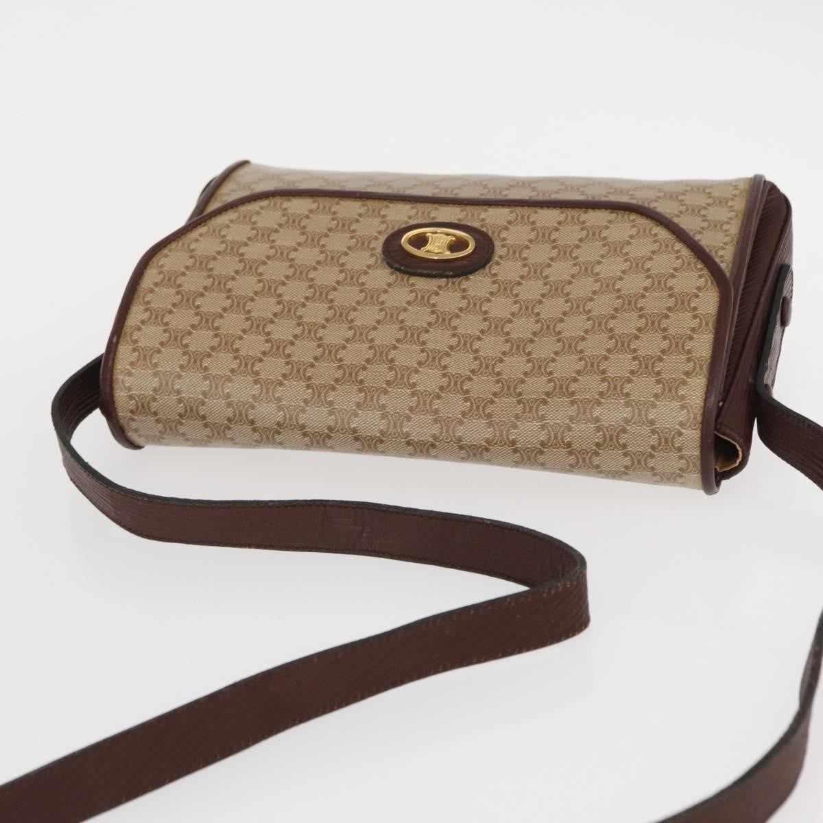 Celine Vintage Macadam Canvas And Leather Beige Canvas Shoulder Bag Bag (Pre-Owned)