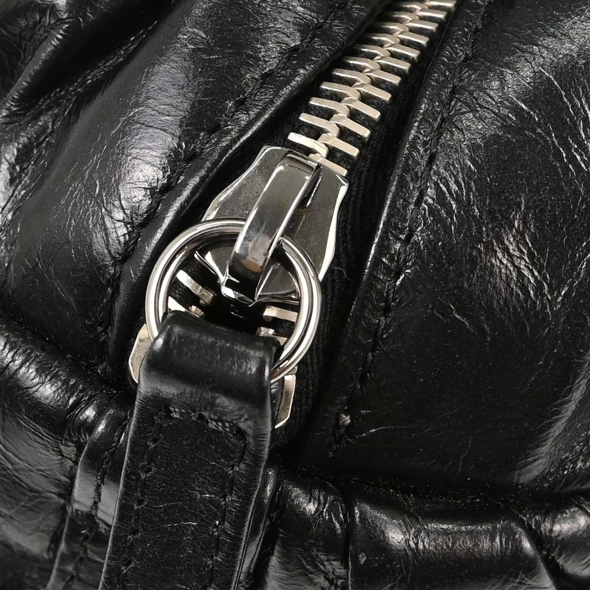 Chanel Twisted Bowling Glazed Calfskin Black Leather Shoulder Bag Bag (Pre-Owned)