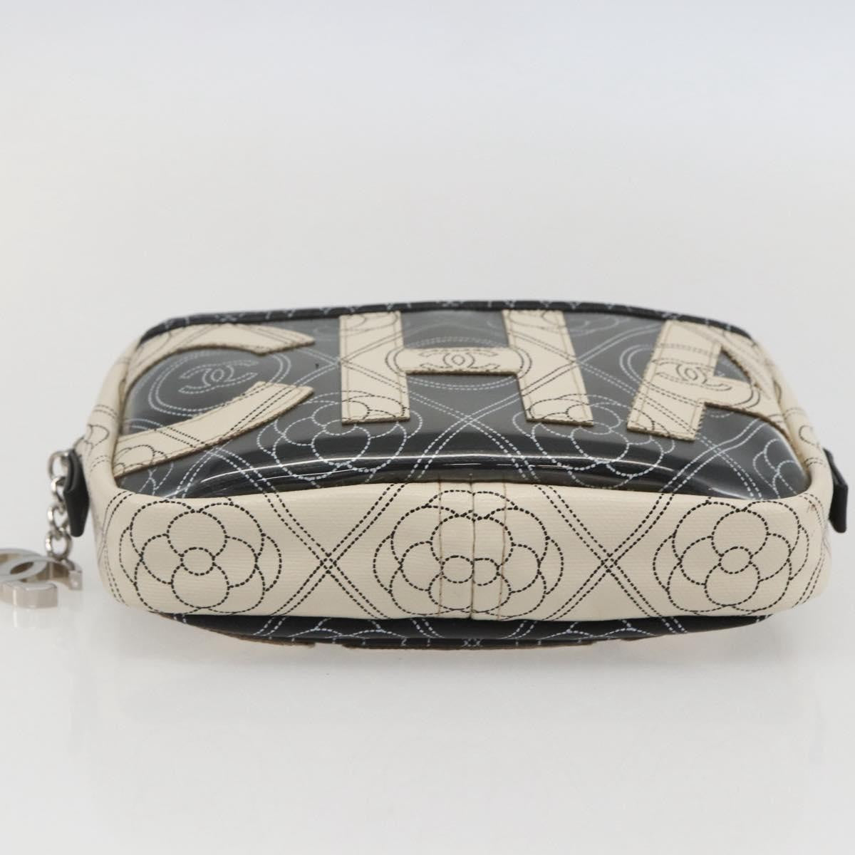 Chanel Logo Camera Case Clutch Printed Coated Canvas Black Pvc Clutche & Pouche Bag (Pre-Owned)