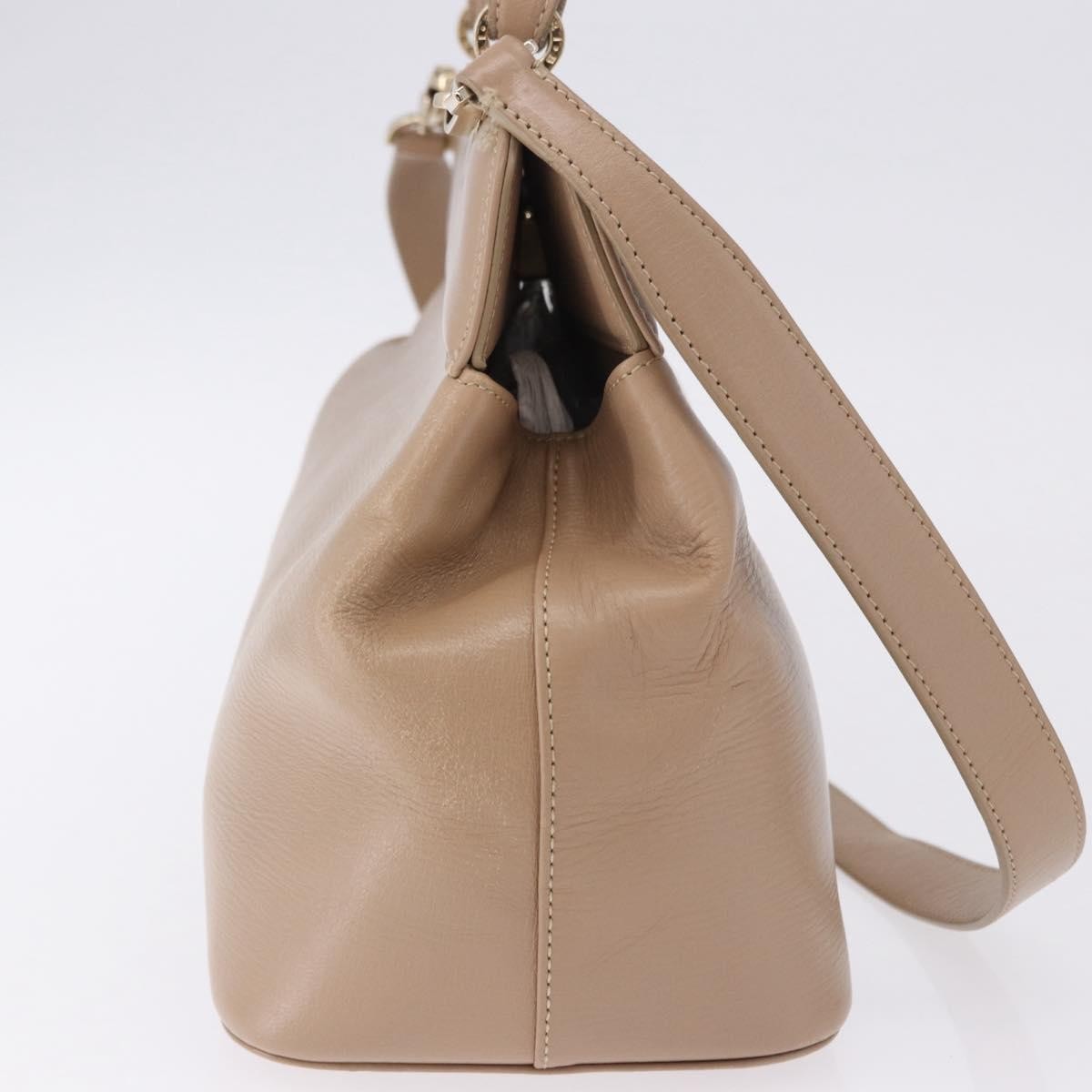 Bvlgari Isabella Rossellini Leather Beige Leather Handbag (Pre-Owned)