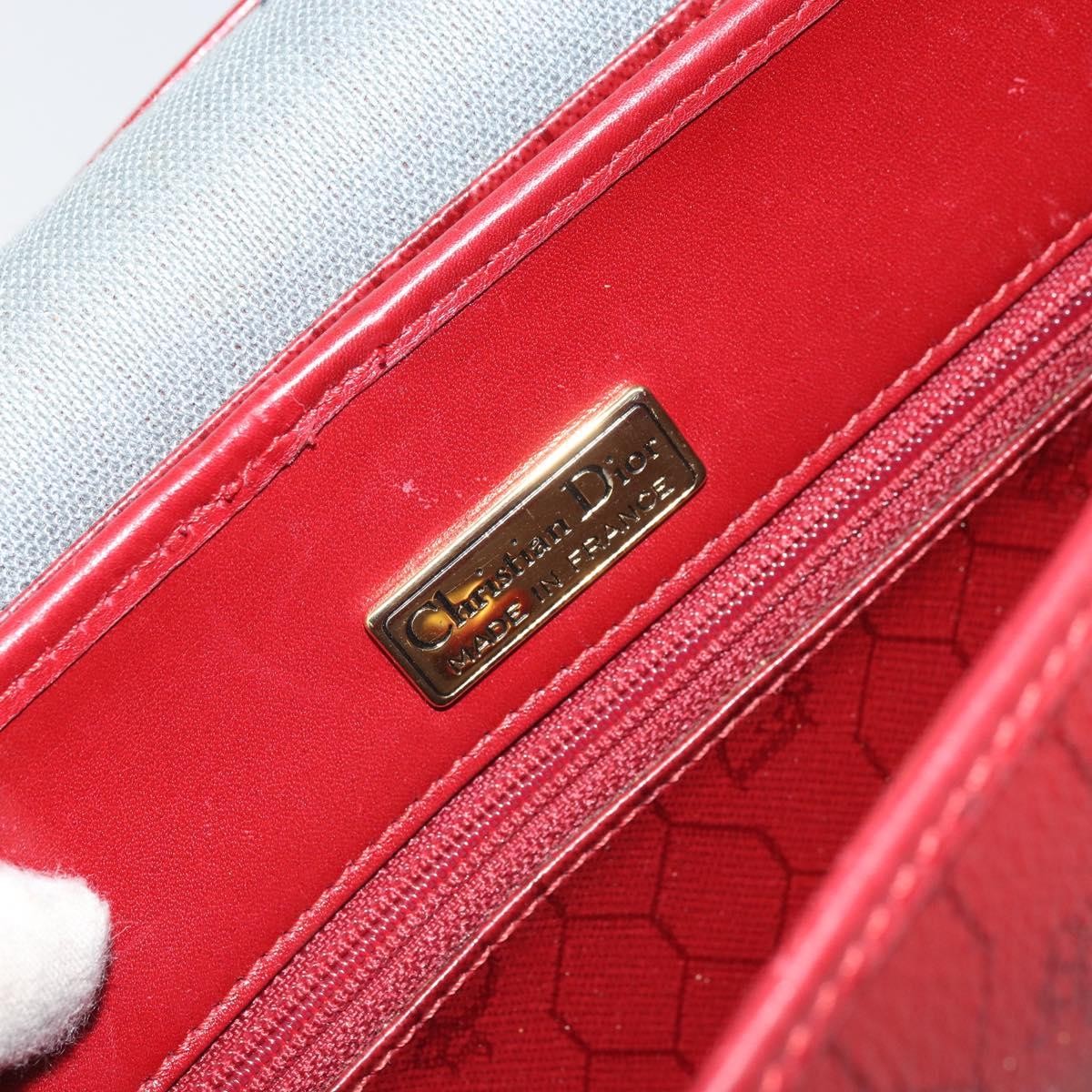 Christian Dior Vintage Honeycomb Flap Canvas And Leather Red Canvas Shoulder Bag Bag (Pre-Owned)