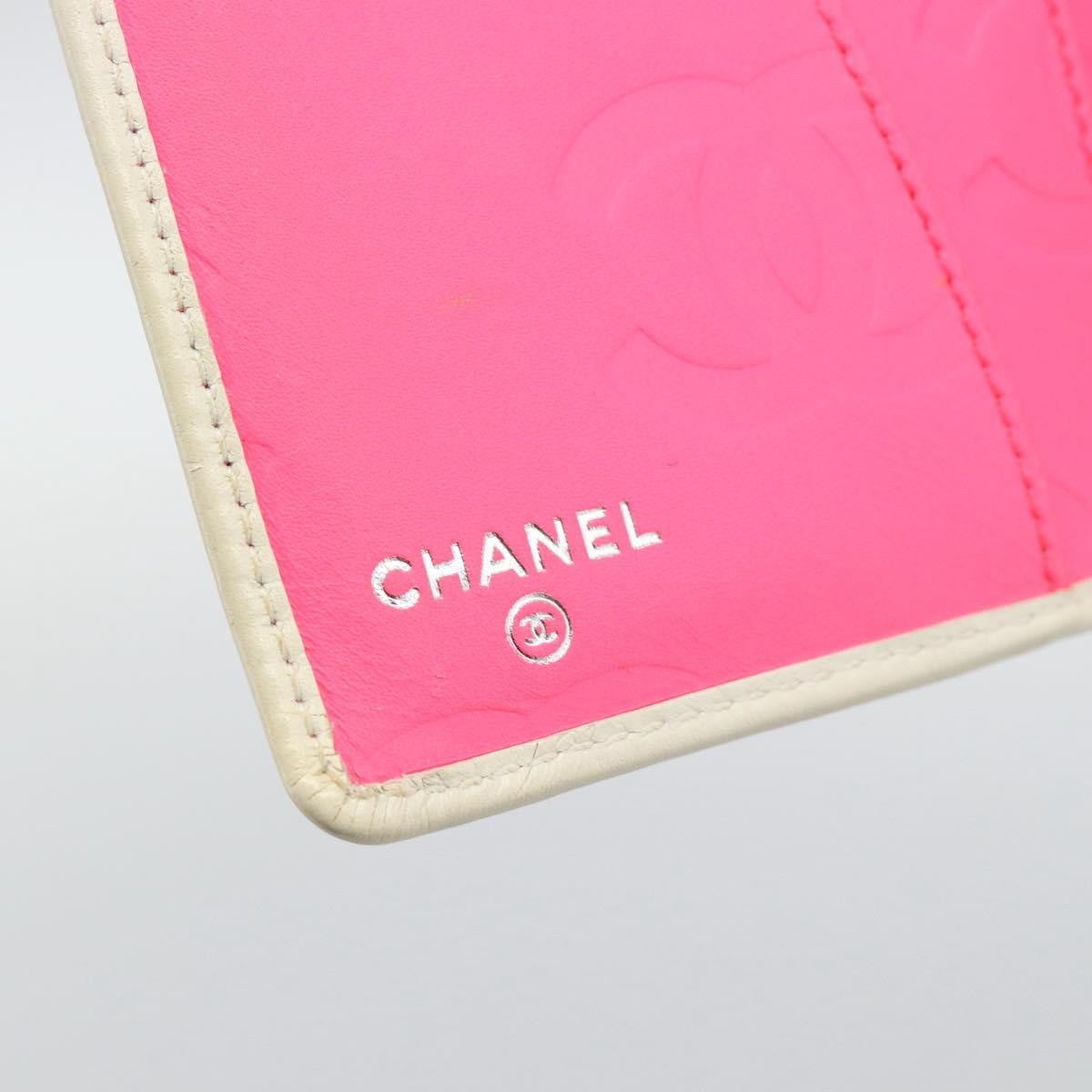 Chanel Cambon Zipped Pocket Quilted Lambskin White Leather Wallets Accessory (Pre-Owned)