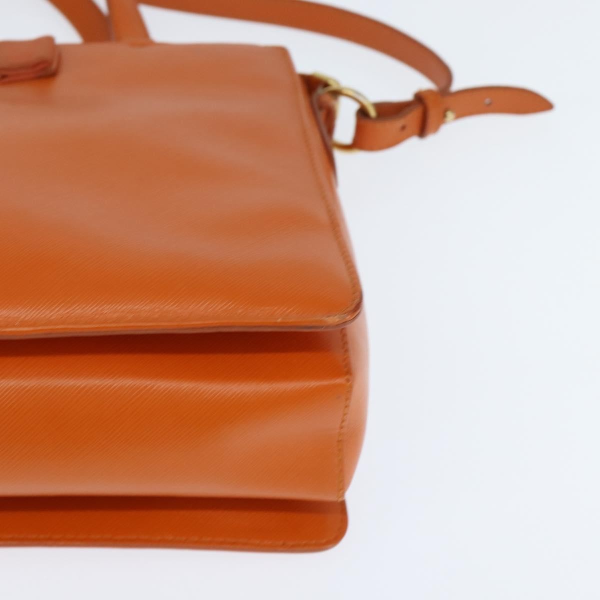 Salvatore Ferragamo Vala Tote Leather Orange Leather Tote Bag Bag (Pre-Owned)