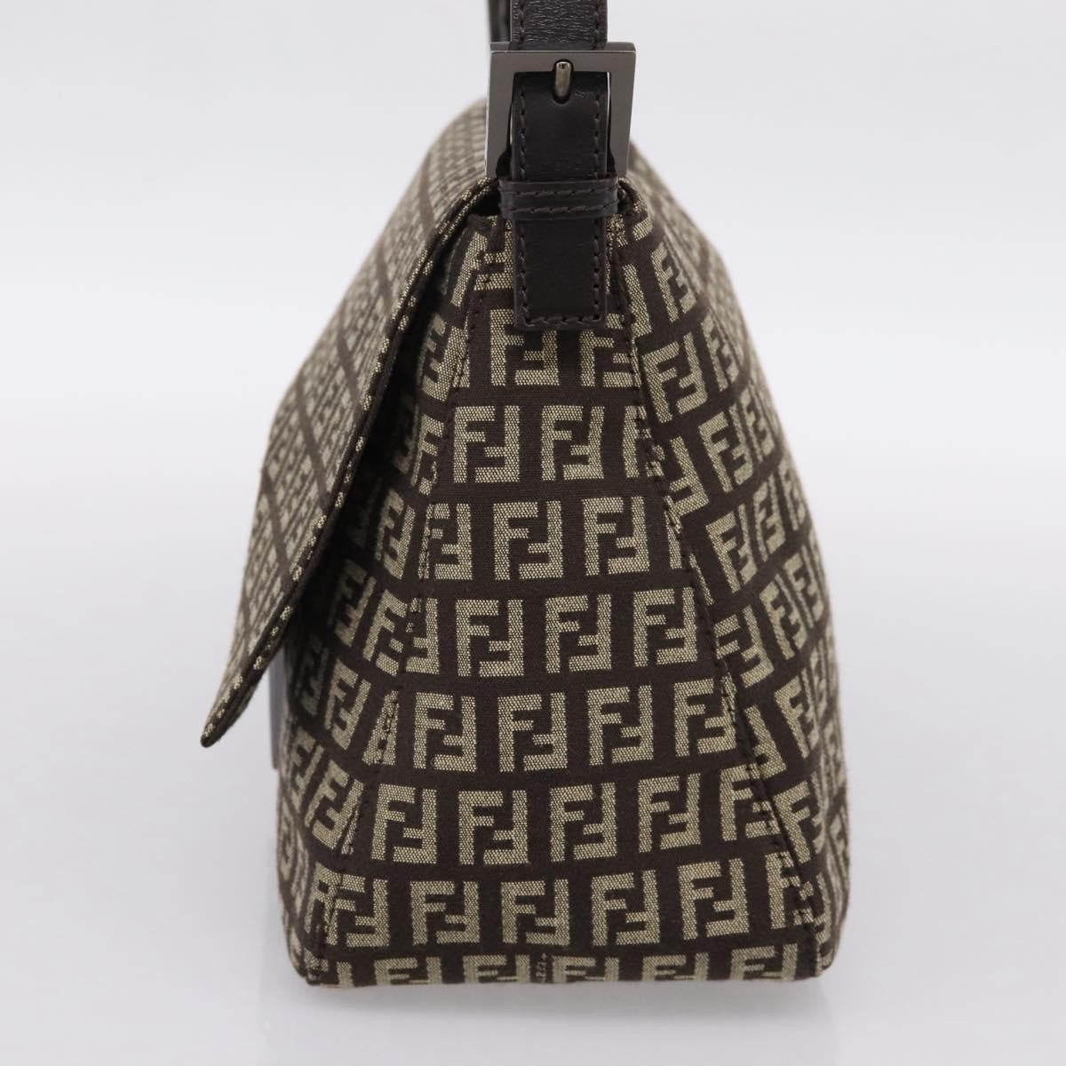Fendi Mamma Baguette Zucchino Canvas Brown Canvas Shoulder Bag Bag (Pre-Owned)