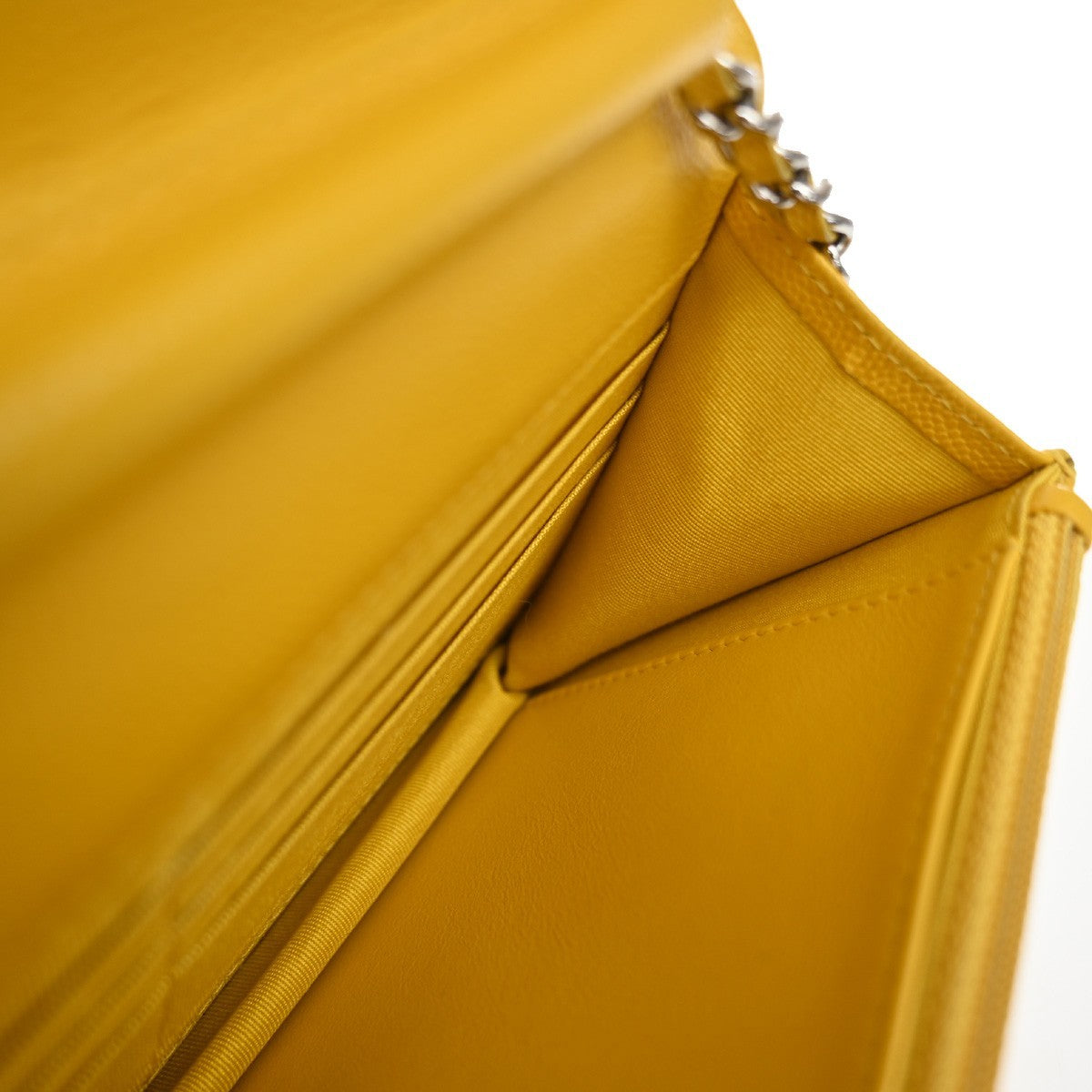 Chanel Wallet On Chain Quilted Caviar Yellow Calfskin Crossbody Bag Bag (Pre-Owned)
