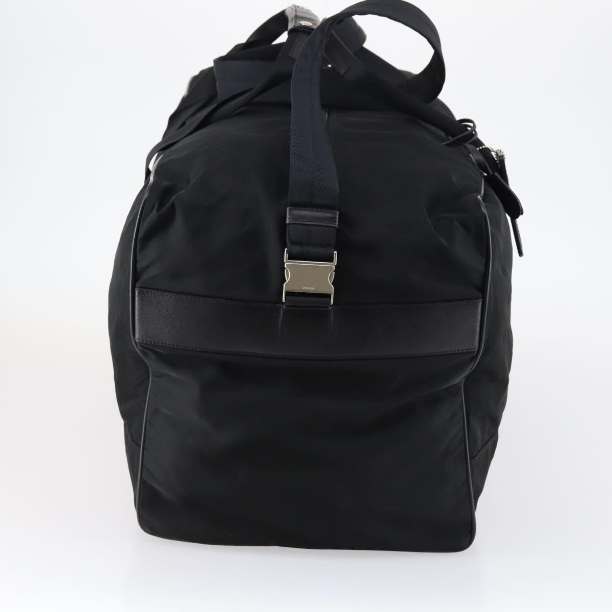 Prada Boston Tessuto Black Nylon Handbag (Pre-Owned)