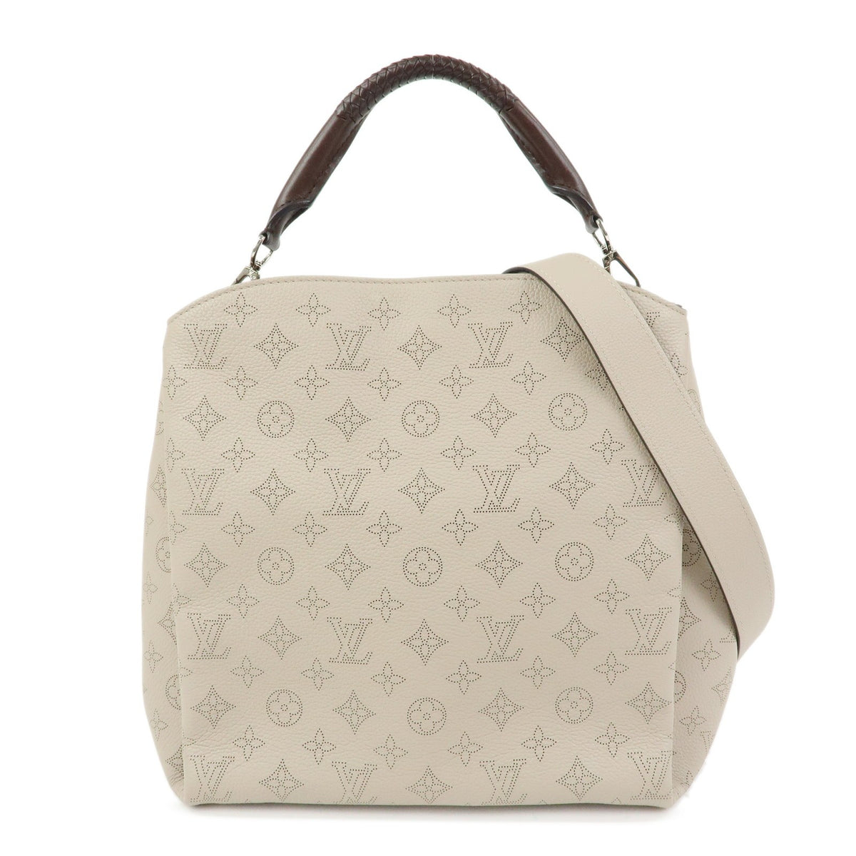Louis Vuitton Babylone Mahina Leather Beige Leather Handbag (Pre-Owned)