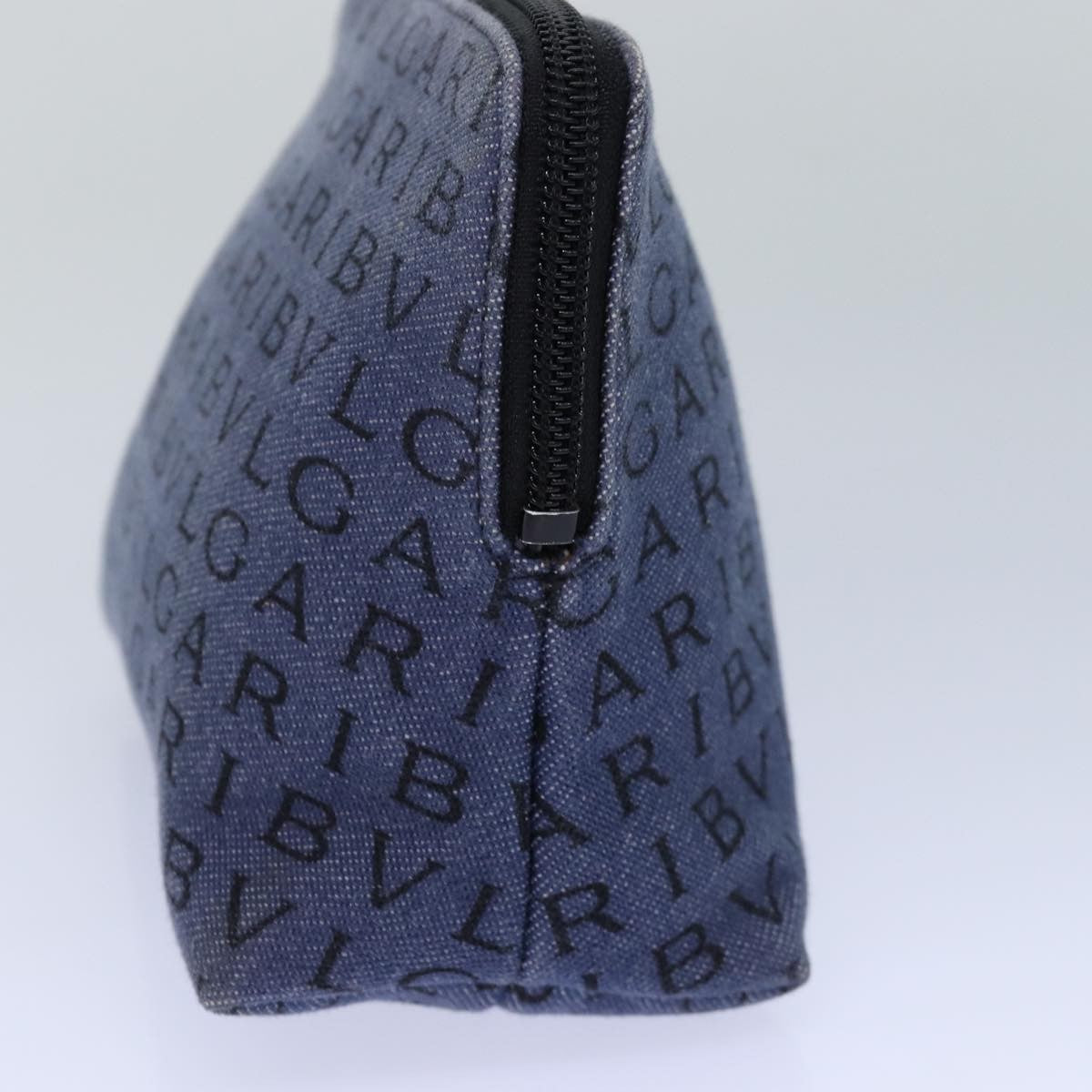 Bvlgari Pouch Canvas Blue Canvas Clutche & Pouche Bag (Pre-Owned)