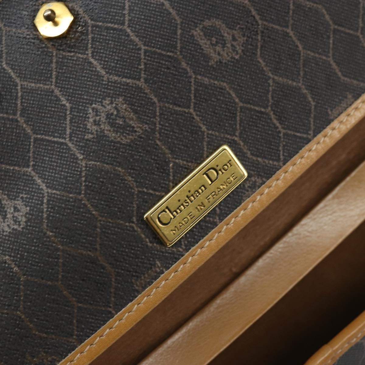 Christian Dior Vintage Honeycomb Chain Canvas Black Canvas Shoulder Bag Bag (Pre-Owned)