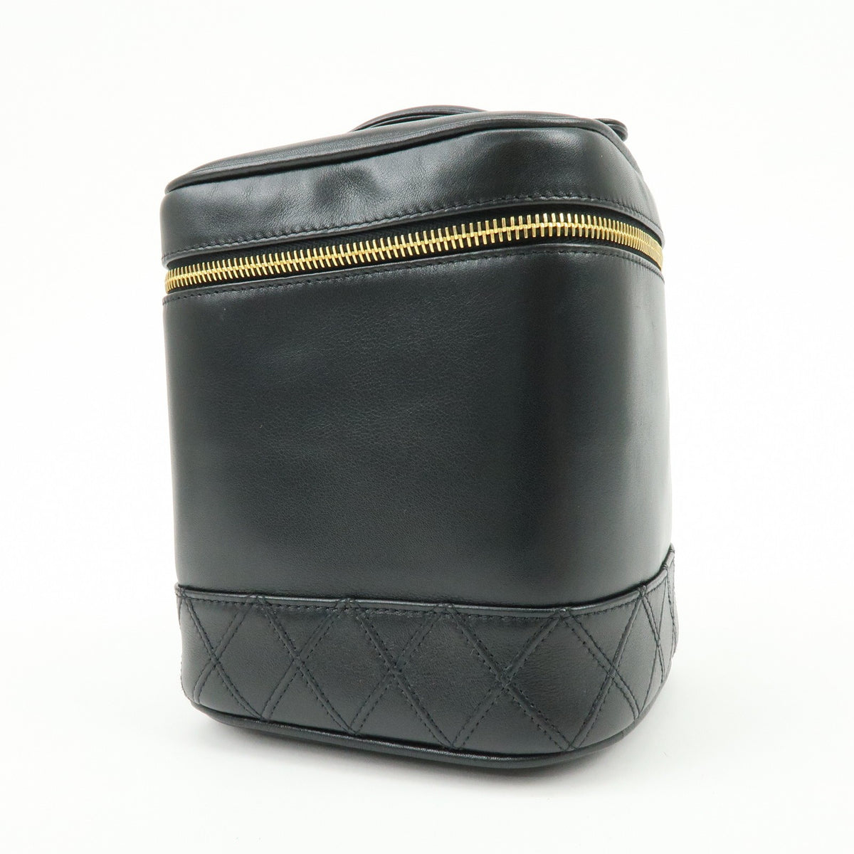Chanel Vanity Leather Black Leather Handbag (Pre-Owned)