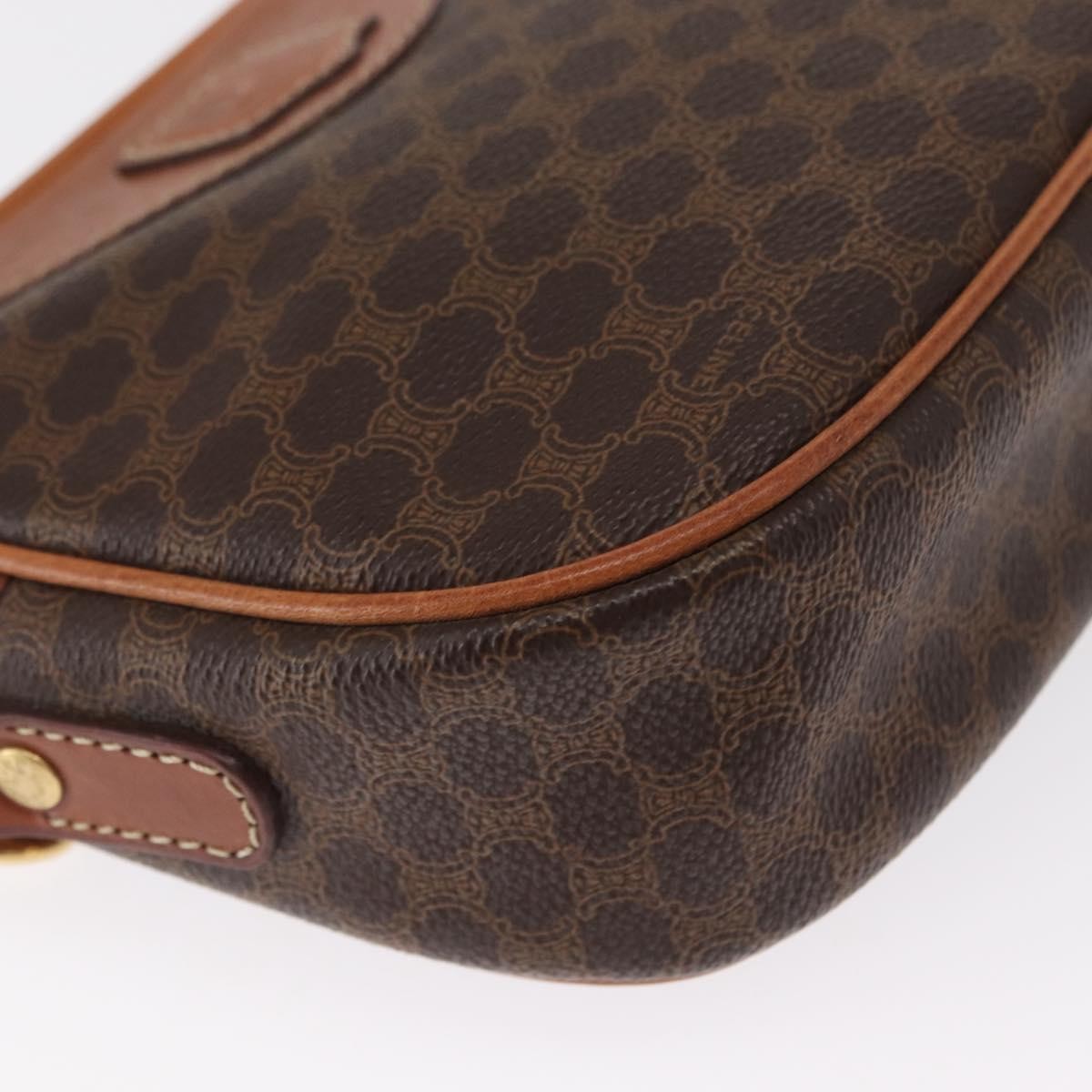 Celine Vintage Macadam Canvas And Leather Brown Canvas Shoulder Bag Bag (Pre-Owned)