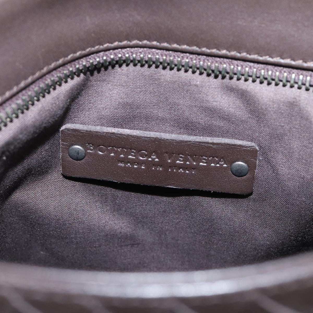 Bottega Veneta Flat Messenger Intrecciato Nappa Brown Leather Handbag (Pre-Owned)
