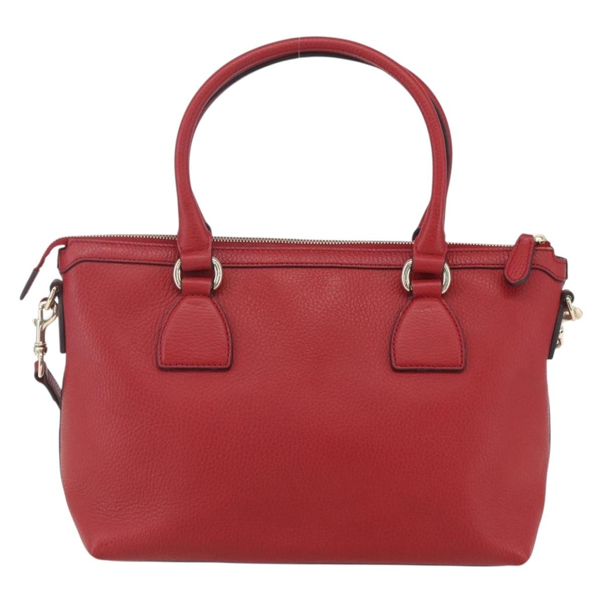 Gucci Vintage Soho Convertible Satchel Leather Red Leather Handbag (Pre-Owned)