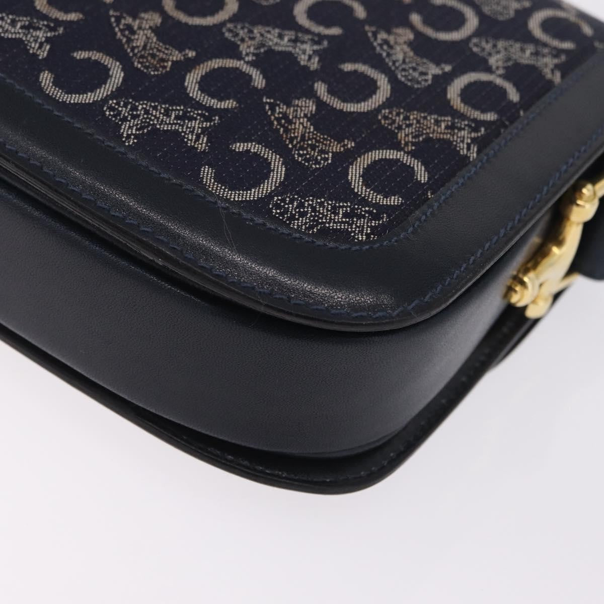 Celine C Sulky Horse Carriage Canvas Navy Canvas Handbag (Pre-Owned)