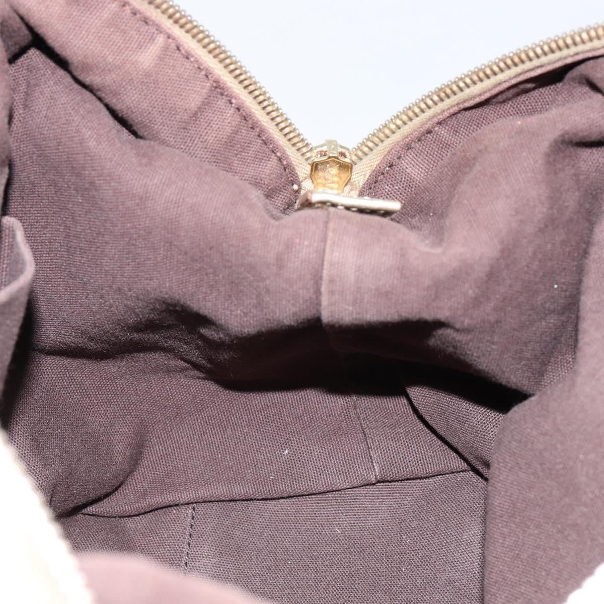 Saint Laurent Easy Y Suede With Fox Fur Gold Leather Bag (Pre-Owned)