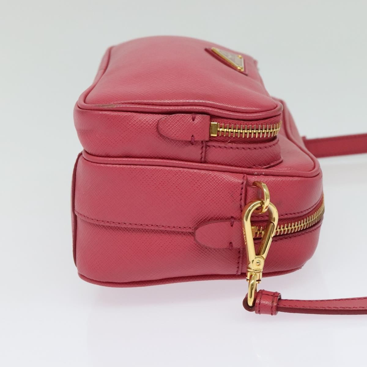 Prada Front Pocket Saffiano Leather Pink Leather Shoulder Bag Bag (Pre-Owned)
