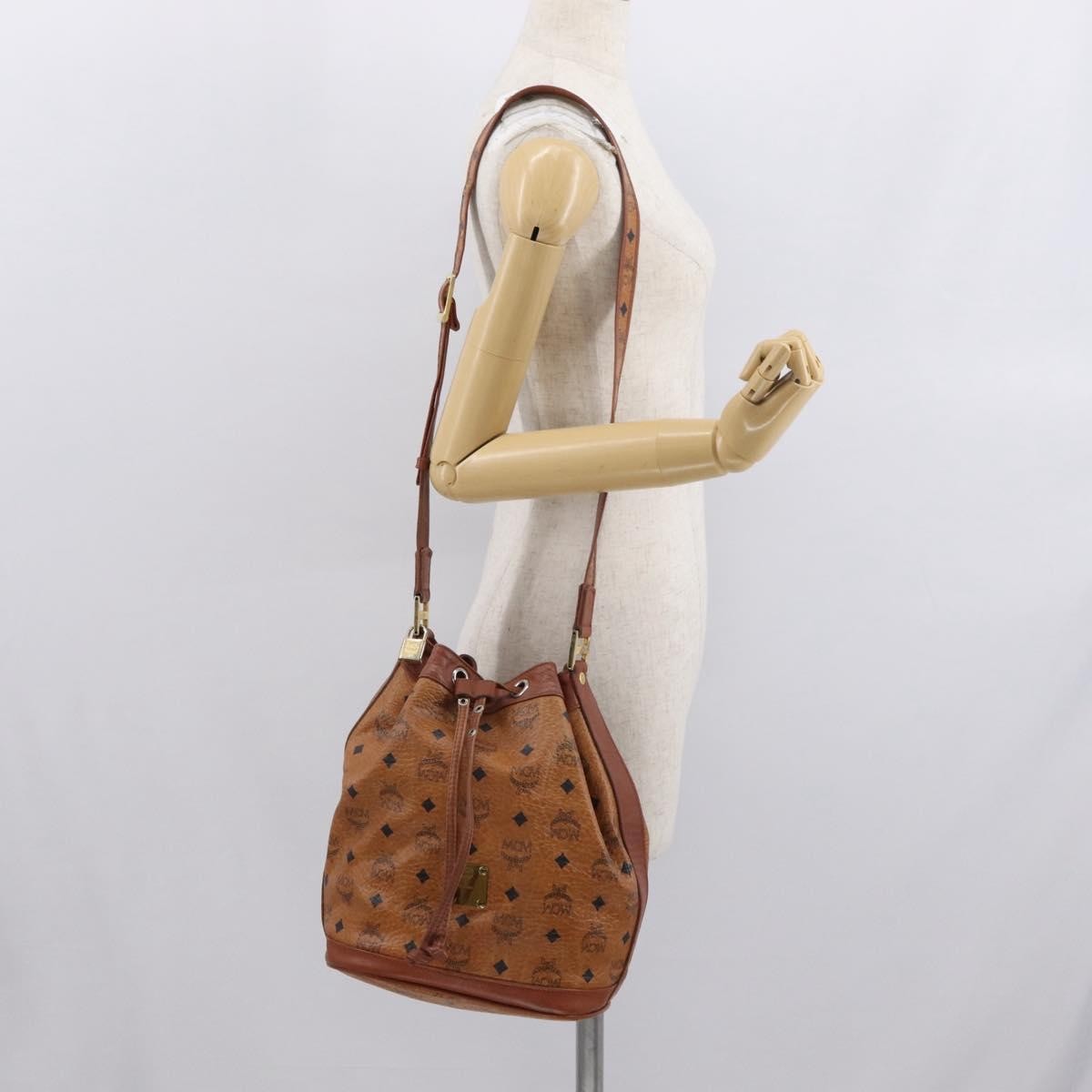 MCM Visetos Canvas And Leather Brown Canvas Shoulder Bag Bag (Pre-Owned)