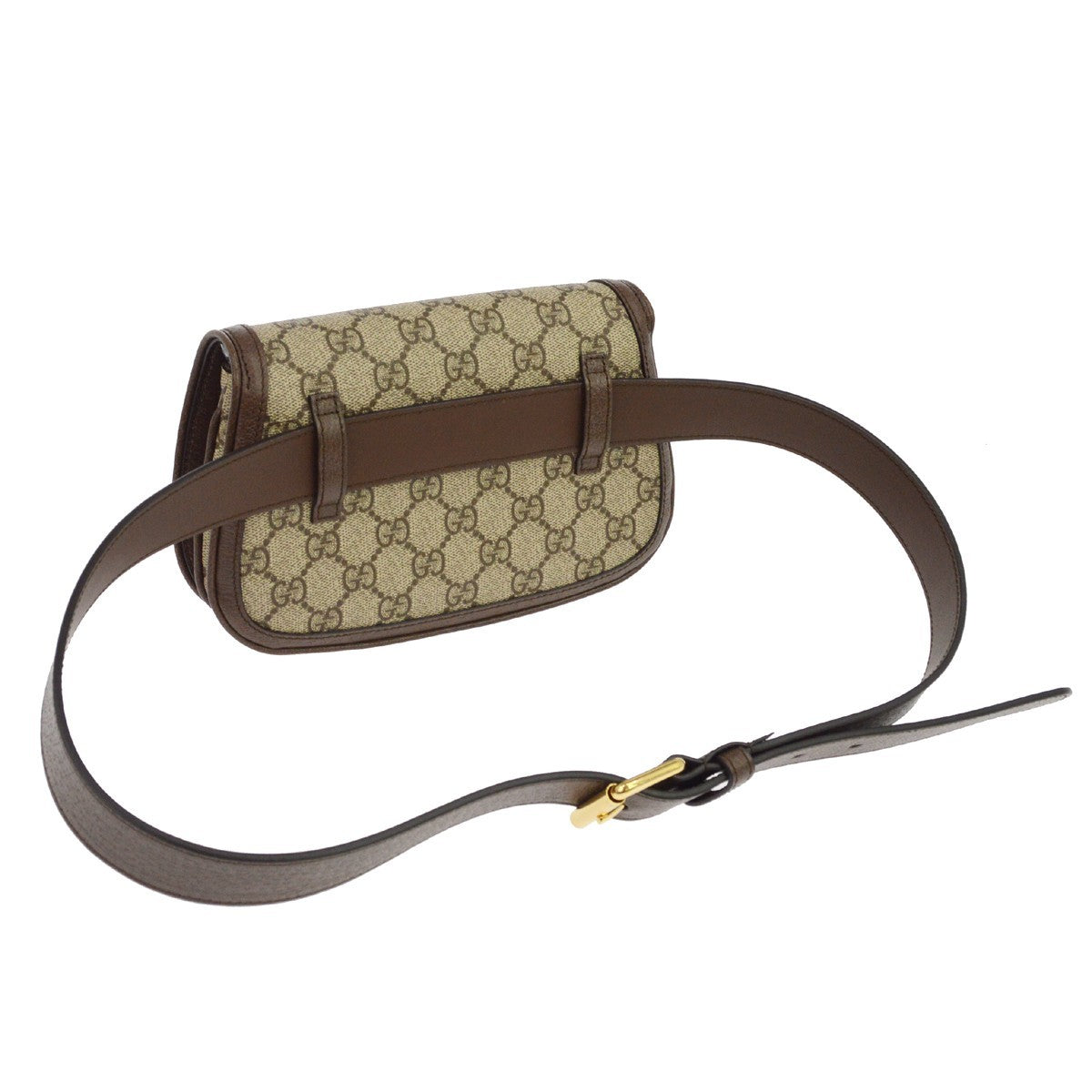 Gucci Blondie Belt Gg Coated Canvas Brown Canvas Clutche & Pouche Bag (Pre-Owned)