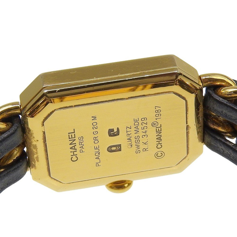 Chanel Premiere Rock Quartz Plated Metal And Leather Watch (Pre-Owned)