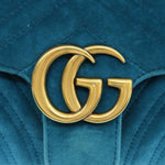 Gucci Turquoise Suede Shoulder Bag (Pre-Owned)