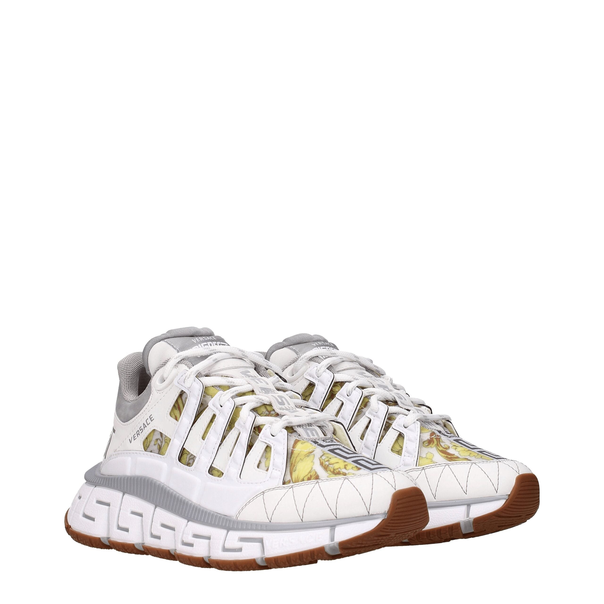 Versace White Leather Athletic Women's Sneakers
