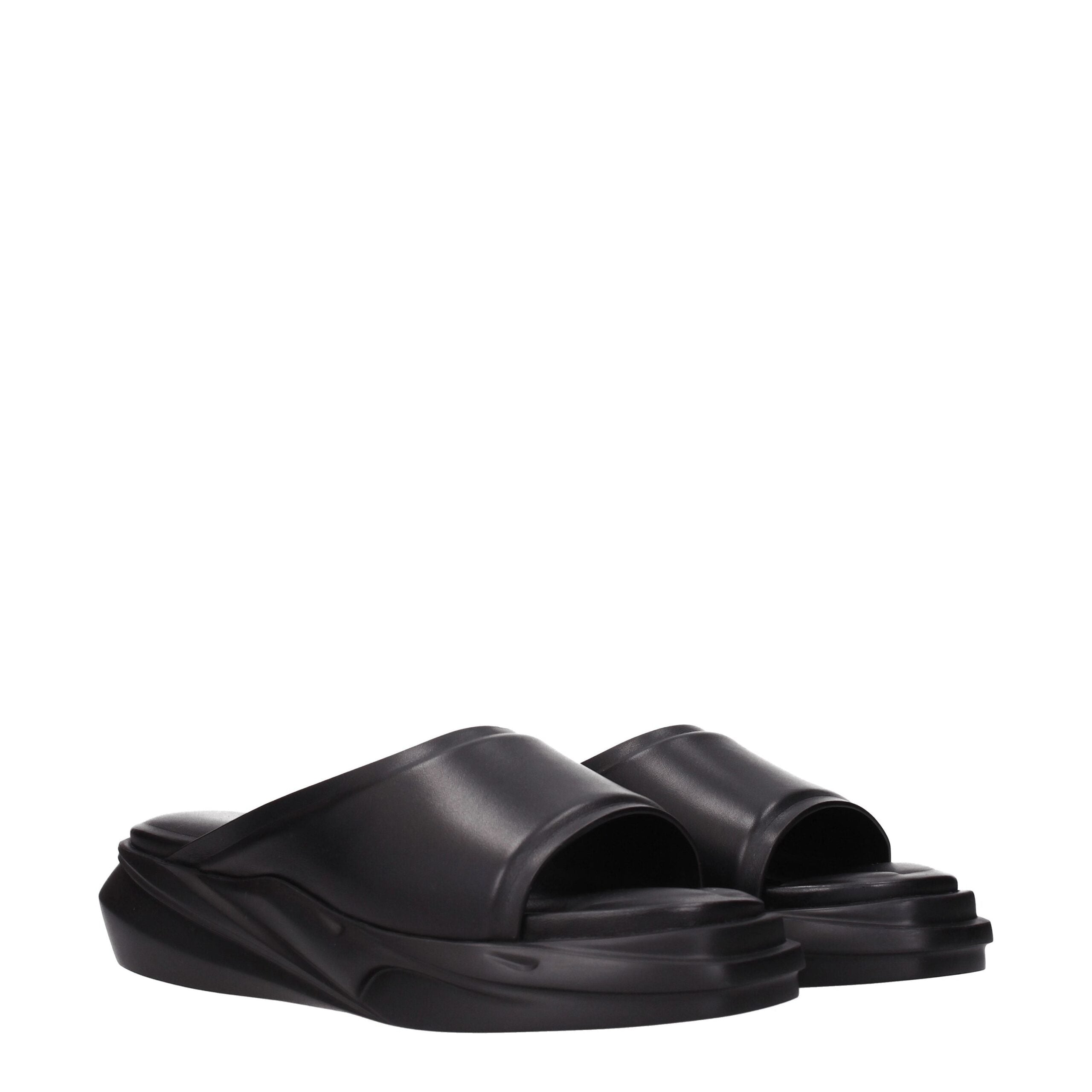 Alyx Black Leather Slippers Men's Sandals