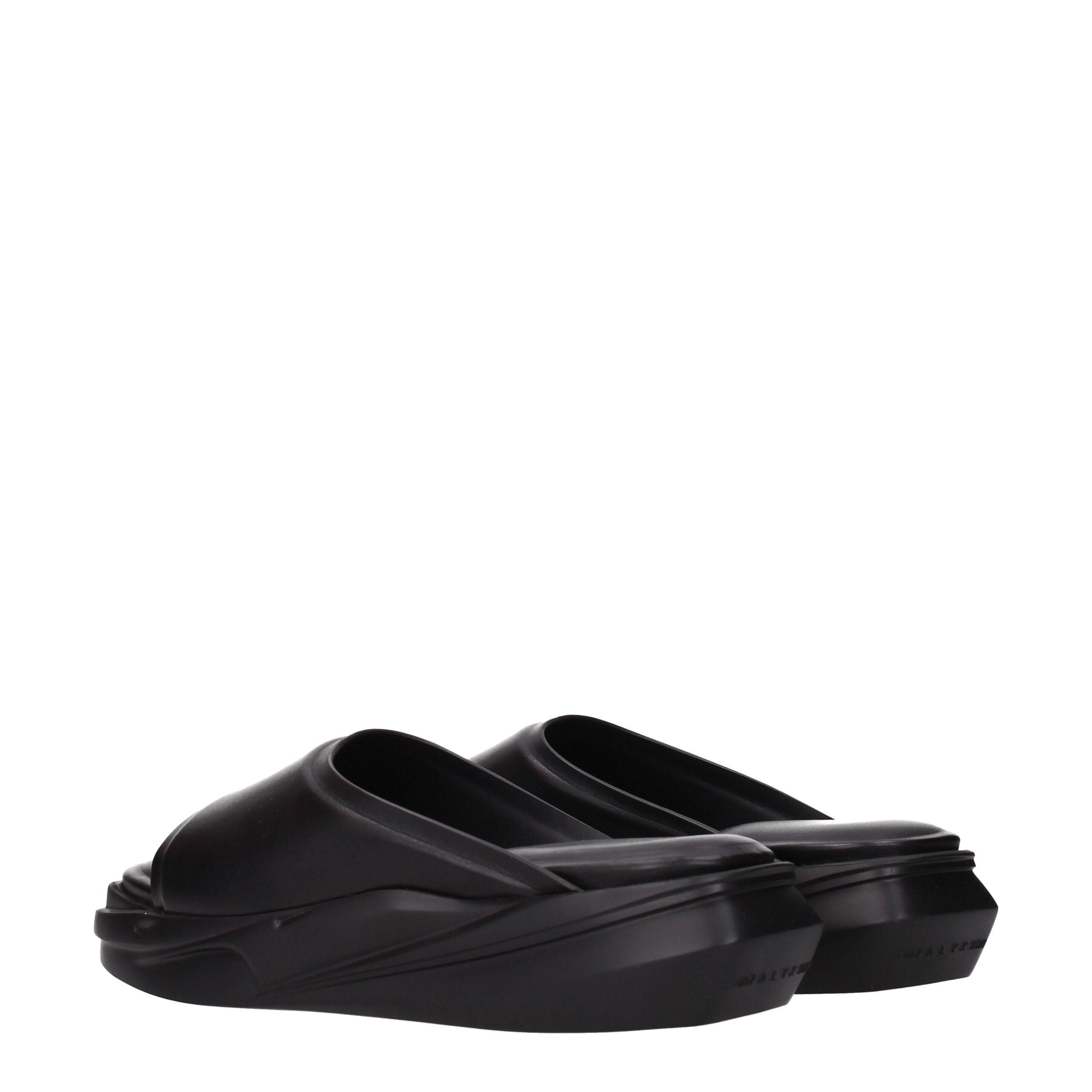 Alyx Black Leather Slippers Men's Sandals