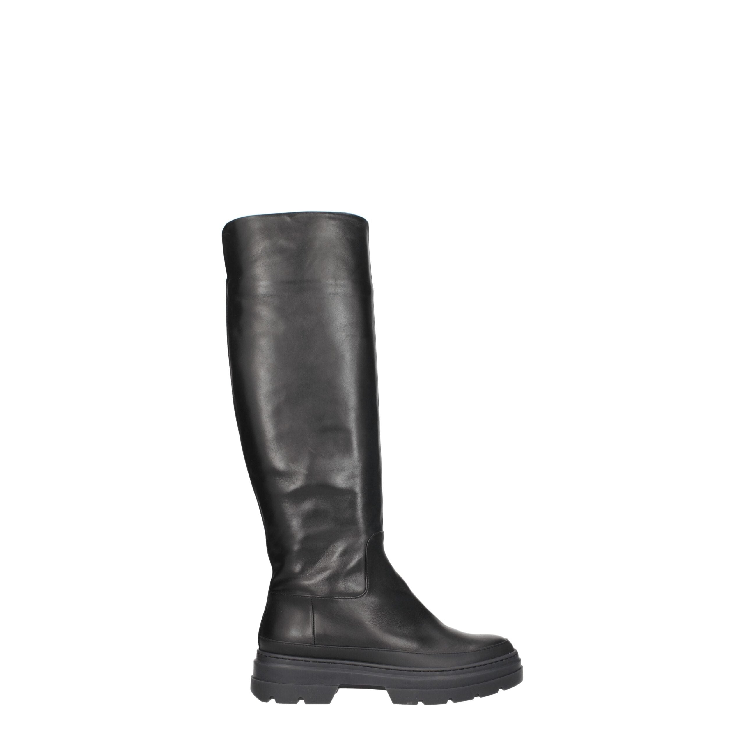 Max Mara Black Leather Over The Women's Knee