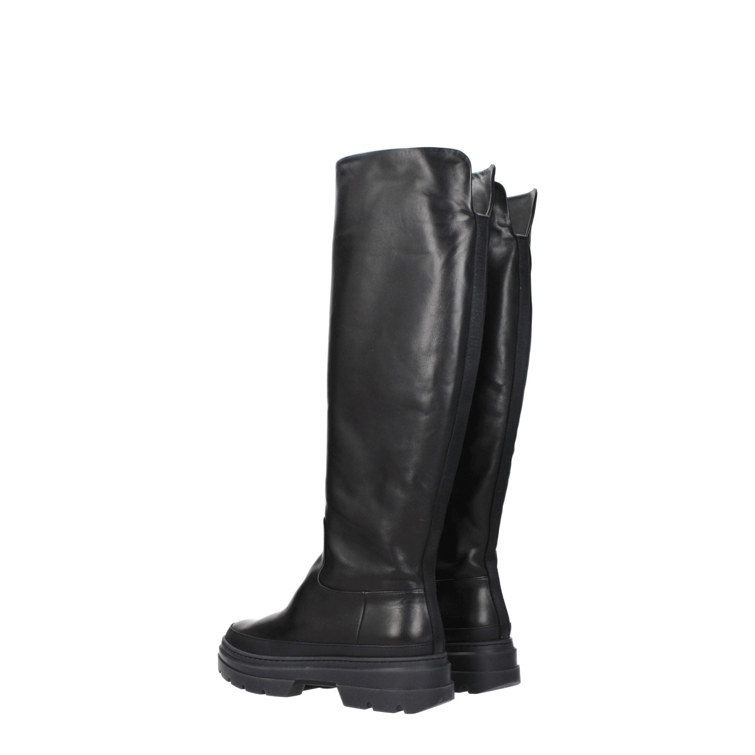 Max Mara Black Leather Over The Women's Knee