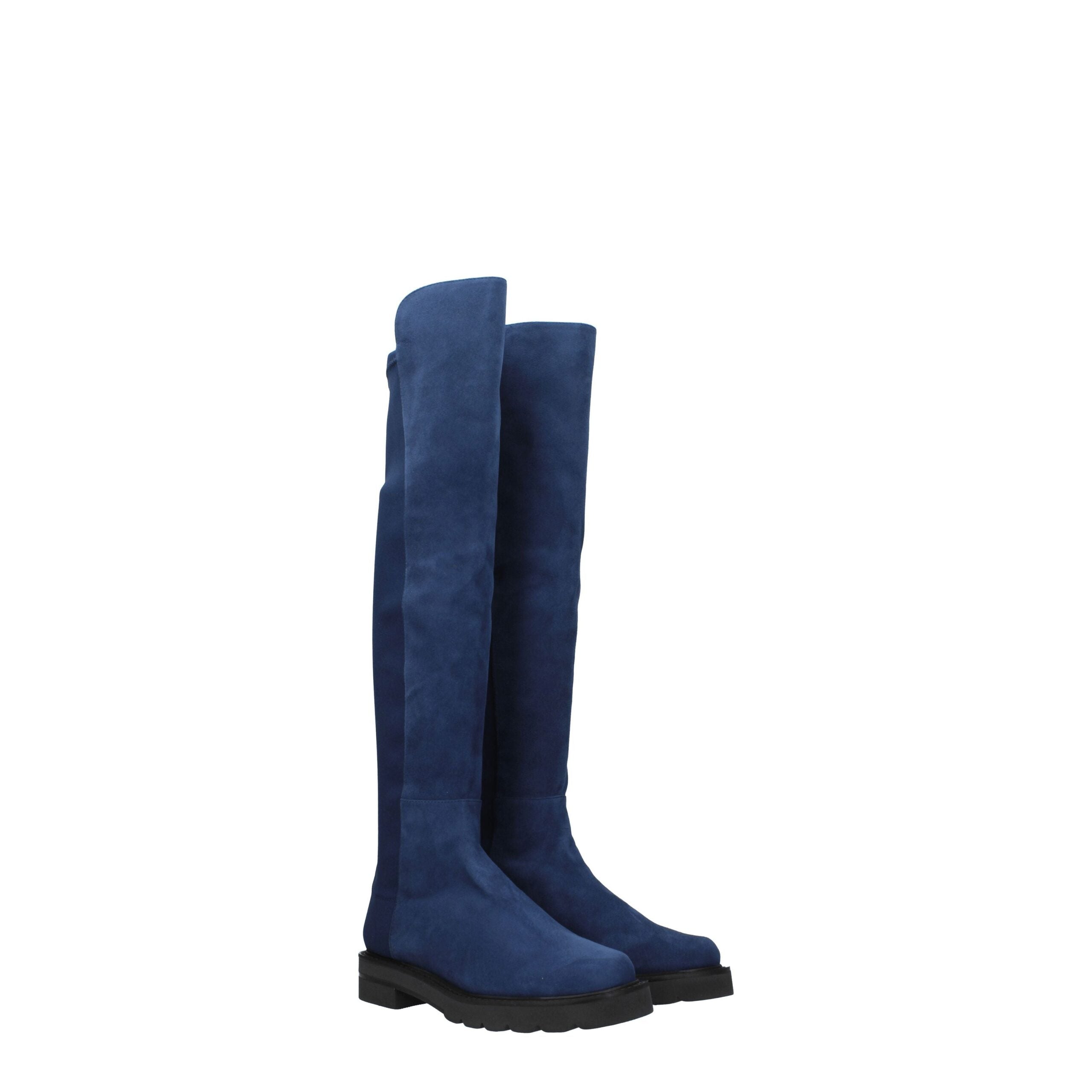 Stuart Weitzman Blue Leather Over The Women's Knee