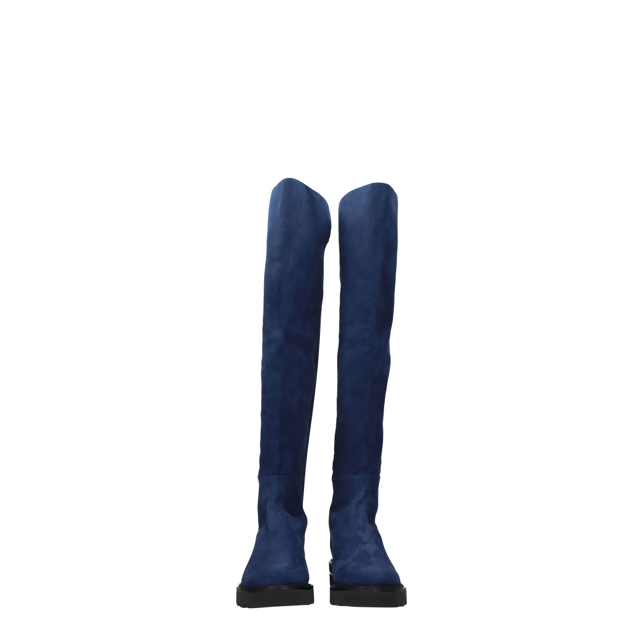 Stuart Weitzman Blue Leather Over The Women's Knee