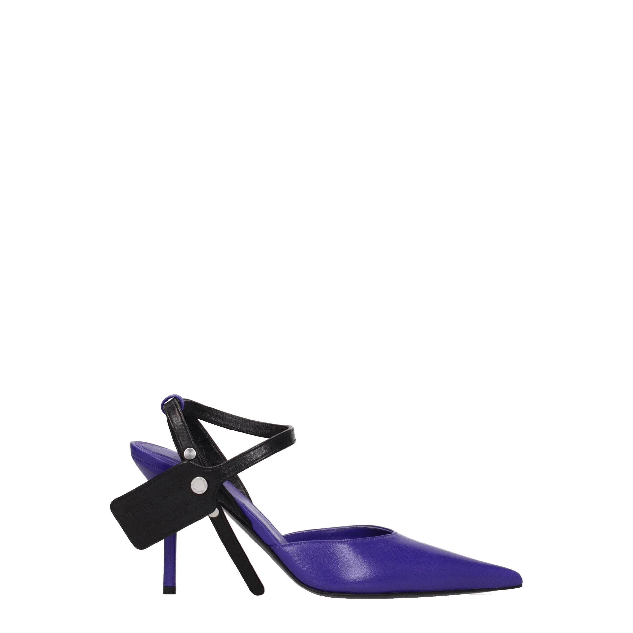 Off-White Purple Leather High Heel Women's Pumps