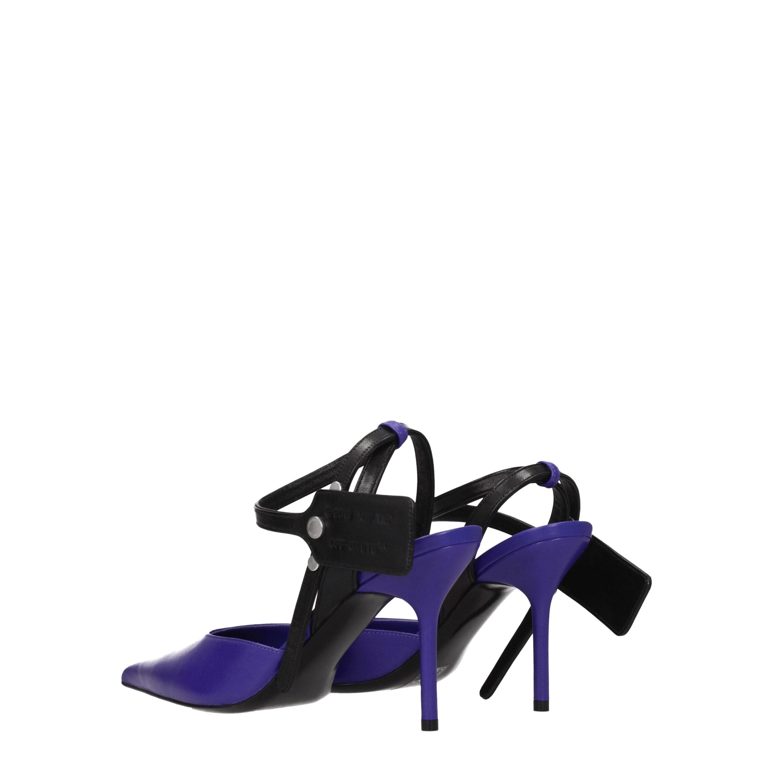 Off-White Purple Leather High Heel Women's Pumps