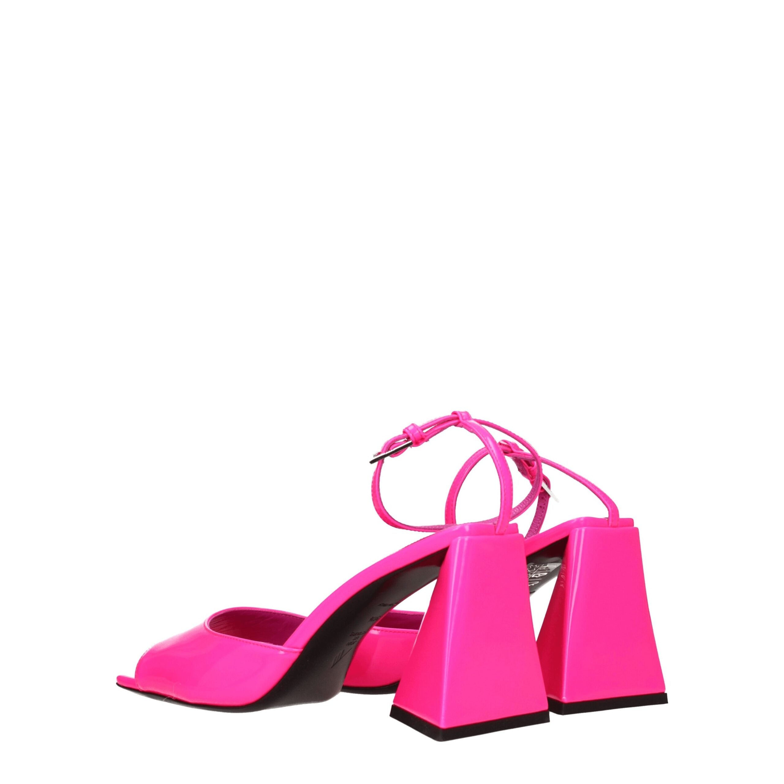 The Attico Pink Leather Stiletto Heel Women's Sandals