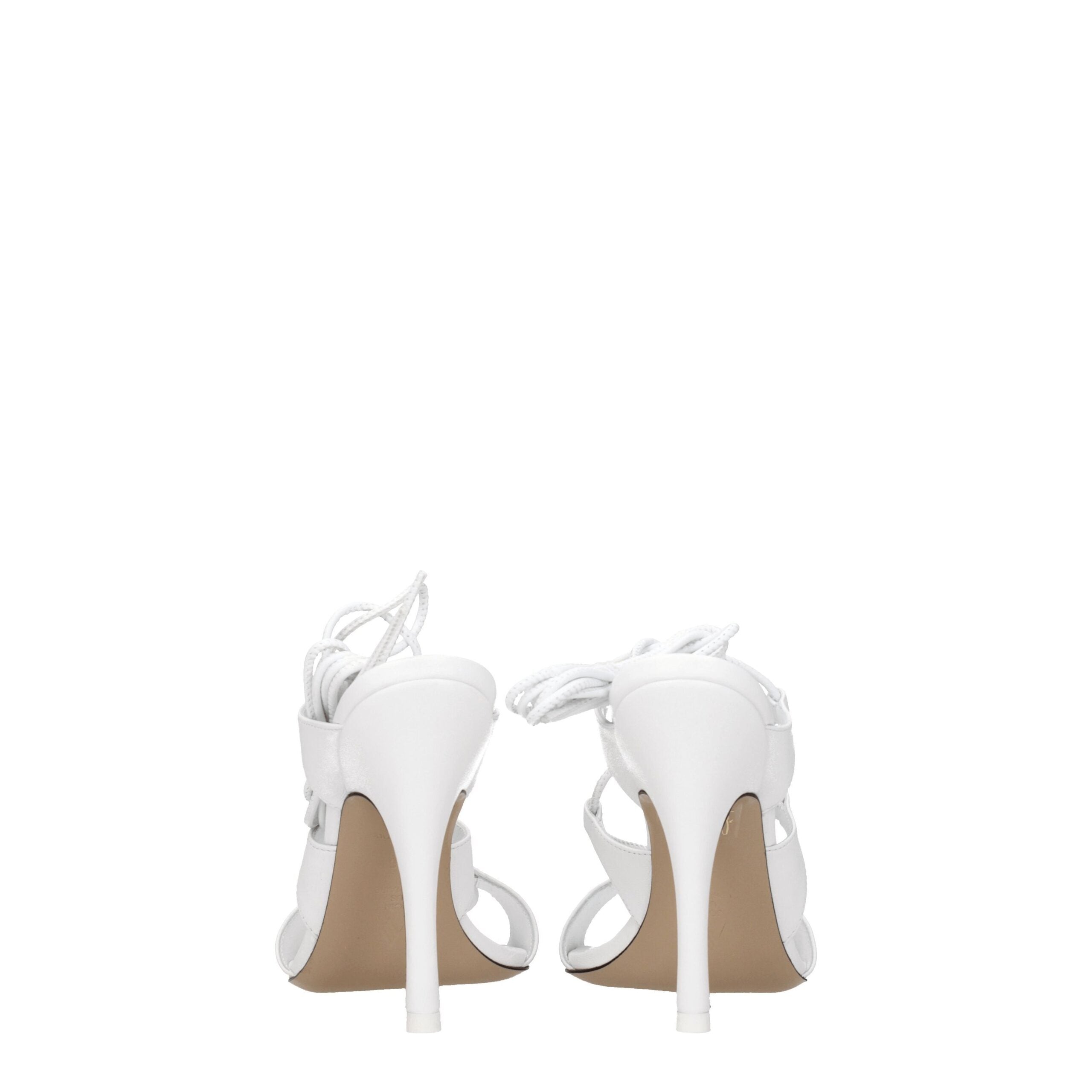 The Attico White Leather Stiletto Heel Women's Sandals