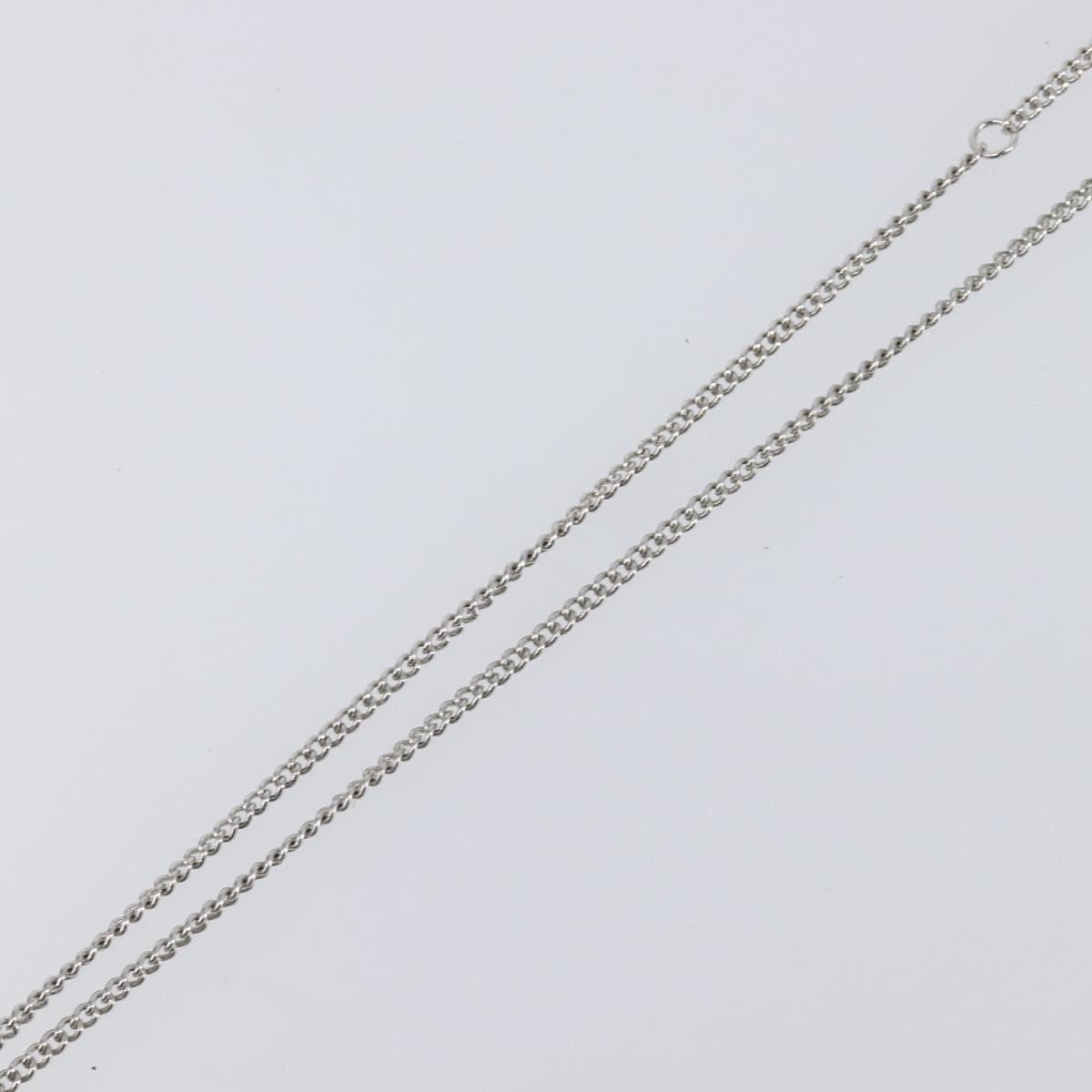 Chanel Cc Ball Drop Pendant Metal With Crystals Silver Metal Necklace Jewelry (Pre-Owned)